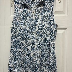 Puma Floral Sleeveless Top - Blue and White